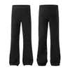 Y6027 Calle Principal Estilo Americano Unisex Retro Adelgazante Color Sólido Diseño que Alarga la Altura Pantalones de Calle para Hombre Ajustados con Bocadillo