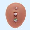 Gaibei Europeo y Americano transfronterizo fruta colgante cabeza anillo para el ombligo con colgante de circonita incrustada piercing uña para el ombligo diamante completo decoración para el ombligo