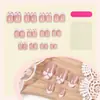 Unhas Postiças Transfronteiriças com Bordas Estilo Francês, Estilo Simples, Padrão de Coração, Adesivos de Unha de Cor Sólida, Unhas Postiças de Alta Qualidade para Atacado