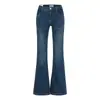 Jeans Elásticos Ajustados Lavados para Otoño e Invierno, Piernas Alargadoras de Tiro Alto Elásticos de Alta Elasticidad para Adelgazar Glúteos de Melocotón, Pantalones de Campana Ajustados, Pantalones Ajustados