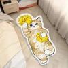Alfombra Imitación Cachemira Gato de Dibujos Animados Alfombra de Piso para Dormitorio Estilo Hogar Alfombra de Cama Manta de Felpa Antideslizante