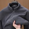 Casaco masculino ao ar livre fleece com forro de fleece outono e inverno 2024 novo gola para meia-idade jaqueta quente masculino atacado