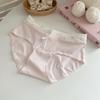 Ropa interior de algodón antibacteriano de alta gama para mujer, 10A, para verano, con colores contrastantes, estilo preppy, transpirable, antibacteriana, entrepierna extendida, calzones de algodón