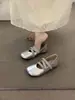 Zapatos Mary Jane rojos con tacón oculto, zapatos de una sola pieza para mujer, colección primavera/otoño 2025, perfectos con vestidos, zapatos estilo ballet