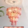 Lustre de sala de estar Murano, luz principal para o hall, villa de luxo francesa, escada duplex, espaço aberto, luminária pendente rotativa de hotel