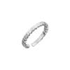 Anillo de Puntada Cuadrada con Pliegues Irregulares Estilo Japonés y Coreano para Mujer, Anillo de Dedo Simple de Alta Calidad, Anillo de Dedo Elegante Versátil para el Día a Día