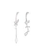Pendientes de Plata Elegantes Asimétricos Seleccionados Cuidadosamente para Mujer y Pendientes Incrustados con Circonita Joyería del Bosque Joyería para Orejas Vibrante