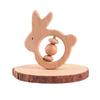 Sonajero animal de haya nuevo de madera de dibujos animados DIY juguete para molares de bebé accesorios fabricantes fuente mayoreo