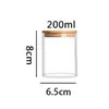 Frasco Sellado de Vidrio de Borosilicato Alto con Tapa de Bambú, Frasco de Almacenamiento Transparente de Diámetro Grande, Recipiente para Almacenamiento de Granos de Cocina, Lata para Té, a Prueba de Humedad