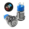 Interruptor de Botão Metálico 12MM Auto-Retorno Momentâneo Redondo À Prova d'Água Alimentação Auto-Travante Botão de Modificação para Carro Pequeno