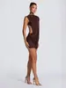 Vestido sin mangas plisado asimétrico estilo europeo y americano transfronterizo 2026 con plisados tridimensionales y diseño de corte al bies, Vestido corto de alta gama
