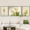 Estilo Nórdico Ins Tulipán Sala de Estar Pintura Decorativa Triple Estilo Cálido Girasol Flor Fondo de Sofá Pintura Colgante de Pared