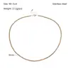 Joia de Contas Clássica de Aço Inoxidável 3mm para Mulheres de Alta Qualidade Impermeável Metal Bola Brilhante Colar Feito à Mão de Contas Ouro 18K