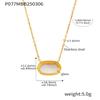 Collar con colgante Xinyixin Europa y Estados Unidos transfronterizo viento ins geométrico acero inoxidable incrustación ágata negra chapado oro real 18K joyería