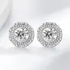 Joias transfronteiriças novas mais vendidas: Brincos femininos europeus e americanos, redondos cravejados de diamantes, super brilhantes, brincos de alta qualidade