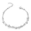 Pulseira de Prata Estrela Feminina Futebol Prata S990 Estilo Coreano Estudante Personalidade Simples Nova Pulseira de Prata Esterlina para Presente de Aniversário de Namorada
