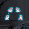 Pegatinas de Interruptor de Dibujos Animados de Unicornio que Brillan en la Oscuridad para Comercio Exterior, Decoración de Pared para Habitación Infantil, Dormitorio, Sala de Estar, En Stock al por Mayor