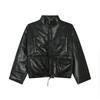 MTLCLOTHES ropa de hombre otoño nuevo versión coreana de alta gama moda decoración de cremallera corta chaqueta acolchada de algodón PU cuero marea