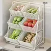Estante de almacenamiento multicapa para jengibre y ajo en encimera de cocina, estante de almacenamiento multifuncional para frutas, verduras y condimentos para el hogar