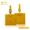 Transfronterizo en stock cuadrado grueso PU cuero etiqueta de equipaje flip impresión LOGO cuero multicolor pase de abordar venta al por mayor