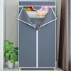 Guarda-roupa Montável de Ferro Espesso Guarda-roupa Simples para Casa Chão Dormitório Quarto de Aluguel Armário de Roupas Guarda-roupa Simples de Tecido Atacado