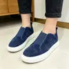 Sapatos Masculinos Slip-On de Couro Macio de Alta Qualidade, Tendência Versátil, Moda, com Solas Grossas, Aumento de Altura, Estilo Simples, Sapatos Color Block