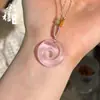 Colgante de Piedra Ojo de Gato con Cierre de Paz para Mujer, Collar de Calcedonia con Cierre Ruyi Multicolor, Nuevos Accesorios de Estilo Chino Nacional, Suministro Mayorista para Transmisión en Vivo