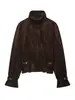 Comercio Exterior Transfronterizo Ropa de Mujer Otoño/Invierno Nueva Moda Europea y Americana Chaqueta Abrigo Efecto Textura Ante Retro 4344651