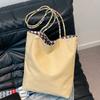 Bolsa de Lona Xadrez Americana Dupla Face Bolsa Tote Feminina para Trabalho Bolsa de Mão Retrô com Cores Contrastantes Primavera Nova Bolsa Familiar