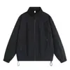 Chamarra con bloques de color, patchwork de malla, cuello alto, cierre de cremallera, corte holgado para hombre, moderna, para exteriores, a prueba de viento, estilo deportivo, ropa de abrigo de otoño para hombre