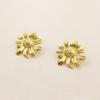 Pendientes de girasol de metal de moda de alta gama versátiles, pendientes huecos irregulares de hoja de arce y corazón