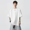 Camiseta de Manga Corta Estructurada con Raya Reflectante para Hombre, Nueva de Verano 2026, Top de Moda Juvenil, Camiseta de Manga Corta de Alta Gama