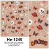 Redanco5D Embotado Ins Popular Desenho Animado Adesivos para Unhas Série Halloween Decalques Estéreo para Unhas He1250