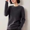 Suéter de Tricô de Cashmere Feminino Novo Outono/Inverno 2026 Clássico Versátil Emagrecedor Elegante Ombro Normal Cor Sólida