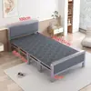 Cama plegable de uso doméstico con estructura de hierro, cama de siesta individual para viviendas de alquiler, cama doble portátil con estructura de hierro, cama simple de tablero duro, tipo económico