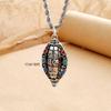 Colgante de Rueda de Oración Giratoria de Seis Caracteres para Hombres y Mujeres, Estilo Chino Retro Antiguo Passepartout Nube de la Suerte Colgante de Collar Joyería