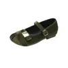 Sapatos Mary Jane Tecidos de Veludo Retrô Femininos 2026 Outono Novo Tira Única Bico Baixo Sapatilhas Estilo Suave Solado Macio