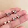 Set de Aretes de Mariposa Xiaohongshu: Lujo Ligero, Nicho, Aretes de Alta Gama, Accesorios para Orejas, Nuevos Aretes de Nicho para Mujeres