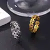 Anillo de Cobre Nuevo Chapado en Oro Europeo y Americano Transfronterizo Anillo Abierto Creativo con Símbolo de Dólar Ajustable para Mujeres