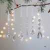 Novo Pingente de Gota d'Água Pérola Gelo Transparente Acrílico Floco de Neve Cordão para Pendurar Decoração de Árvore de Natal