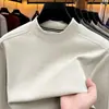 Moletom masculino gola redonda para comércio exterior transfronteiriço, camiseta de manga longa para primavera e outono, roupa casual versátil para pais de meia-idade e idosos