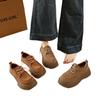 Jinbukang Sapatos Birkenstocks Retrô de Sola Grossa Feminino Primavera Novo Versátil Mocassins de Sola Macia Pequeno Aumento de Altura Casual