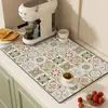 Jogo Americano Isolamento Térmico Absorção de Água Tapete para Bancada Cozinha Lama de Diatomáceas Limpável Sem Lavar Drenante Tapete para Tigela Tapete para Bancada