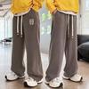 Pantalones de pierna ancha para niños, Nuevo estilo Primavera y Otoño 2025, Pantalones rectos deportivos casuales elegantes, Pantalones largos de pana para niños grandes