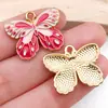 Pendente Colorido Desenho Animado Liga de Esmalte Flor Animal Borboleta DIY Pulseira Colar Chaveiro Acessórios de Joias