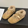 Zapatos Birkenstock de estilo coreano con velcro y pelo para mujer, nueva colección de invierno 2026, botas de nieve cálidas con forro de felpa, zapatos de algodón versátiles