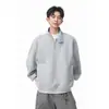Moletom Masculino Retro Americano Patchwork Xadrez Caimento Solto Tamanho Grande Juventude - Algodão Chinês 400G - Coleção Outono/Inverno 2026