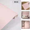 Papel de parede adesivo tipo película com sensação de pele, à prova d'água, para porta de guarda-roupa, armário, mesa, cor café com leite, película para renovação e mudança de cor de móveis