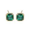 Pendientes de plata de ley S925 con circonita esmeralda cuadrada para mujer, sencillos, ligeros, de lujo, a la moda, combinables con todo, europeos y americanos, exquisitos, transfronterizos