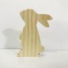 Adornos de Conejo con Lazo de Madera Maciza para Pascua Manualidades de Conejo de Madera Maciza Súper Gruesas Decoración Decoración del Hogar Conejo